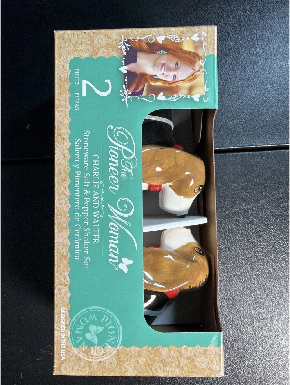 Pioneer Woman Salt and Pepper Shakers Charlie & Walter Basset Hound Dog NEW